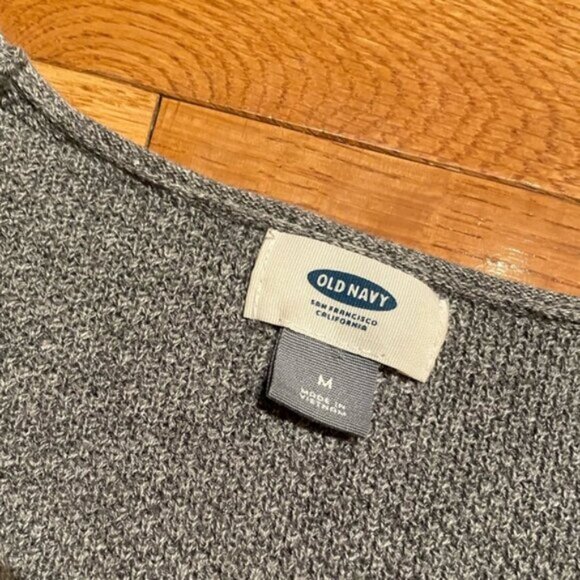 Grey Textured V Neck Long Sleeve Sweater Top Tunic - Picture 3 of 7